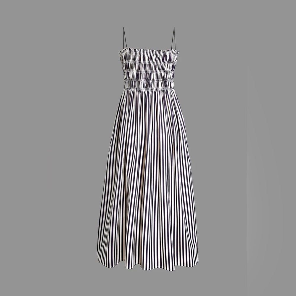 Sleeveless Pinstripe Long Dress